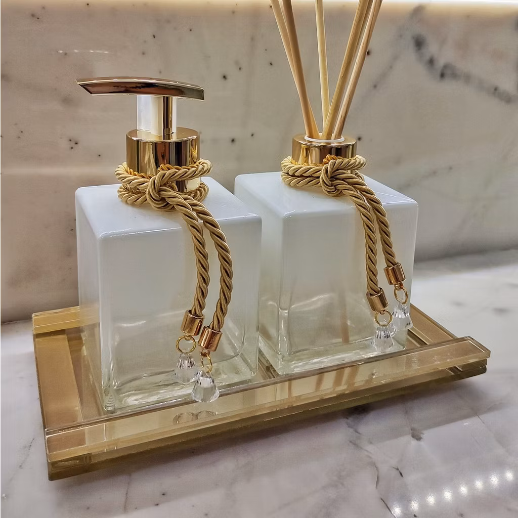 kit lavabo branco e ouro - DECORAÇÃO CASA