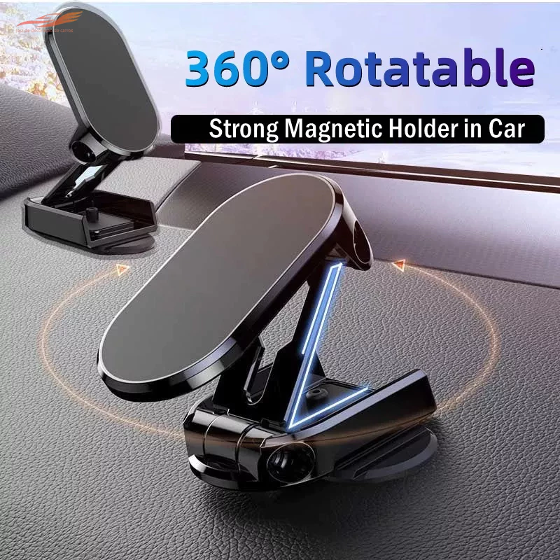 Suporte Magnético Para Celular Carro Dobrável E Giratório 360 ° Forte Telefone base Acessórios