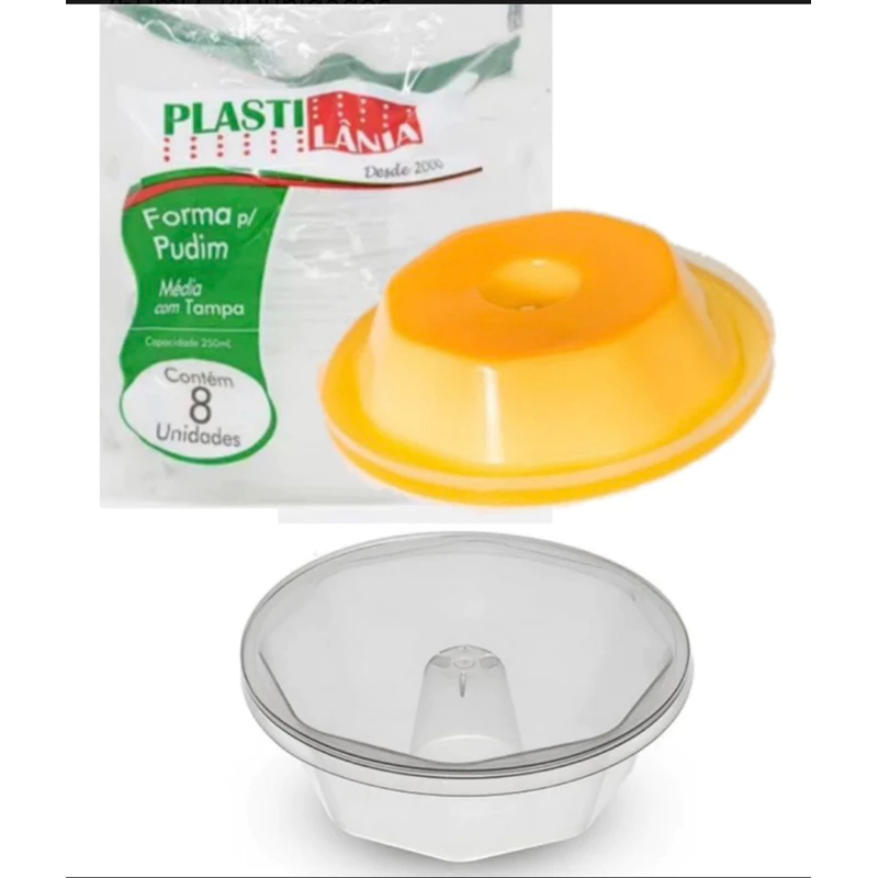 Forma de Pudim Média 250ml c/8 Unidades
