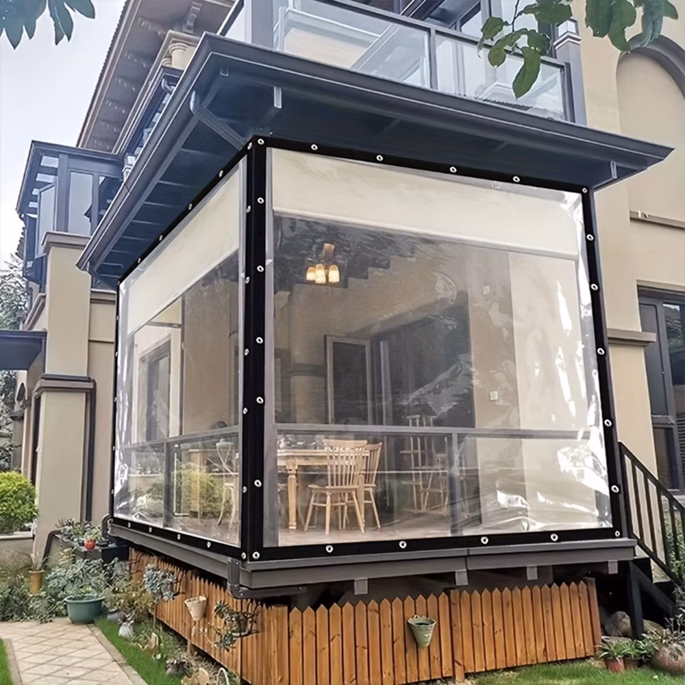 Lona Transparente à Prova de Chuva  Cobertura Reforçada Ideal para Portas e Terraços garagem Galpões