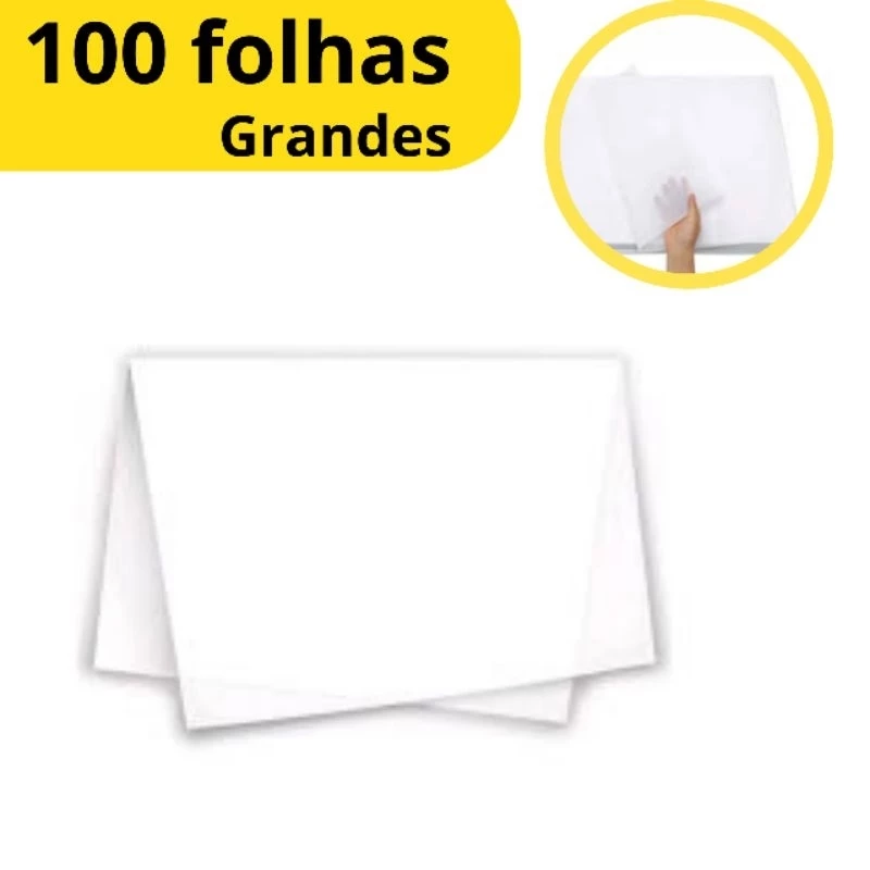 Papel Seda Branco 50x70 - 100 Unidades