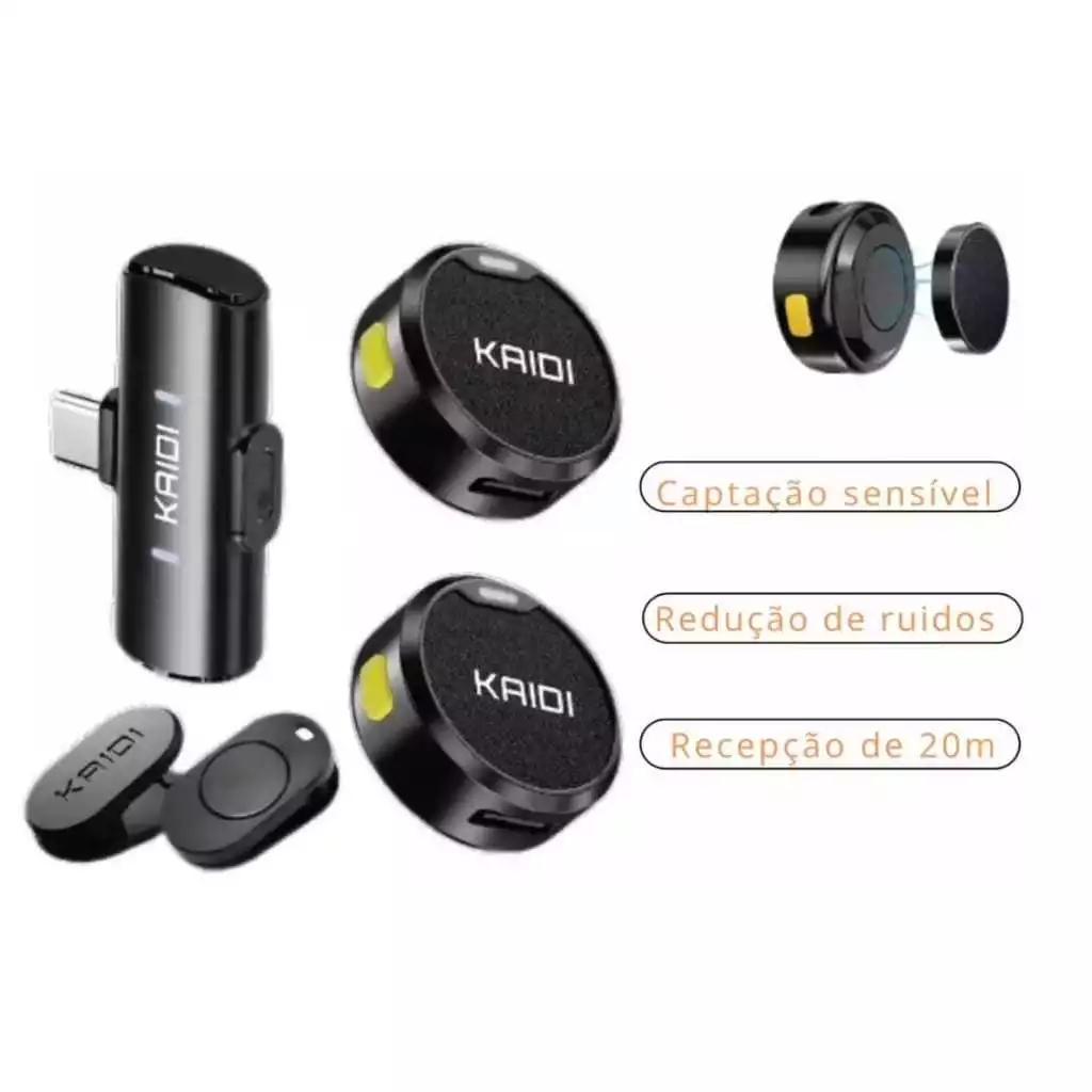 Microfone Ladepa Bluetooth para Criadores de Conteudo