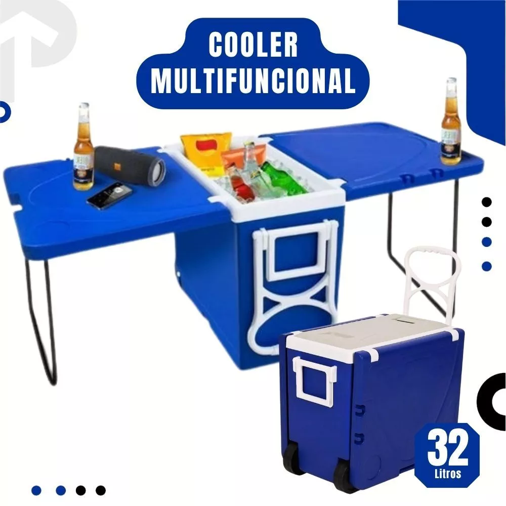 Cooler Multifuncional Super Térmica 32 Litros Casa Praia Camping Viagens Multiuso caixa termica