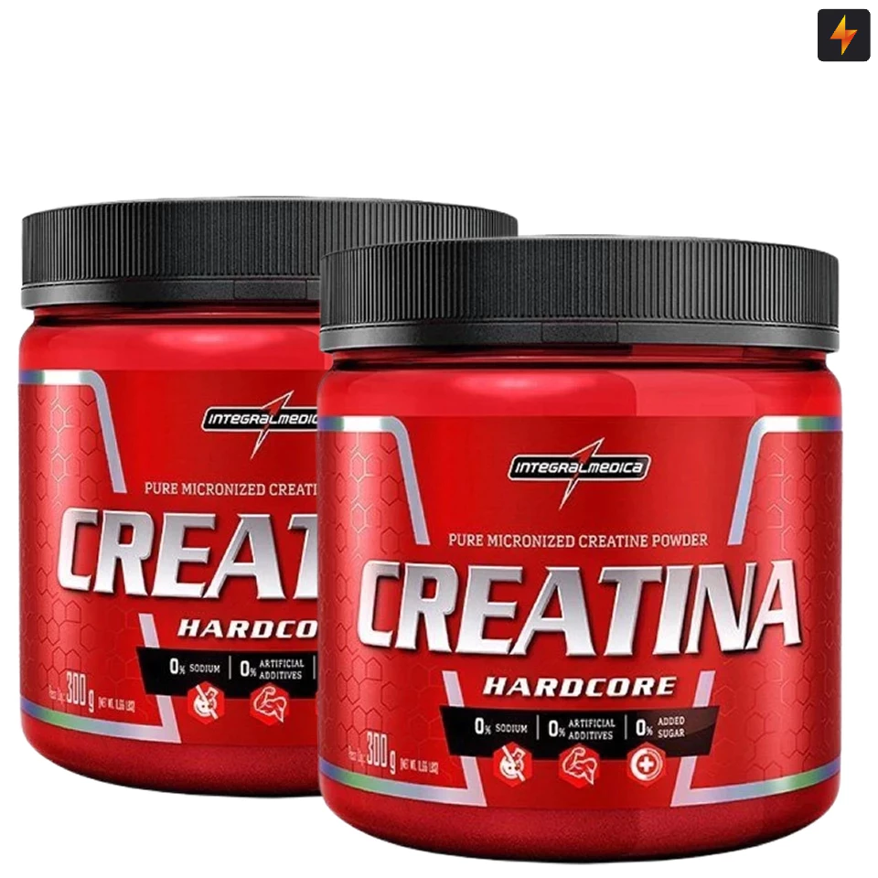 Kit 2x Creatina Hardcore 300g Integralmedica - Melhor Resistência no treino