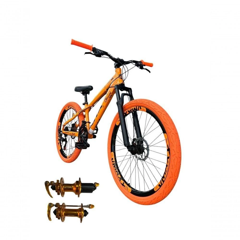 🚲 Bicicleta 26 Gta Rebel Freeride Cor Laranja 24v Cubo K7
