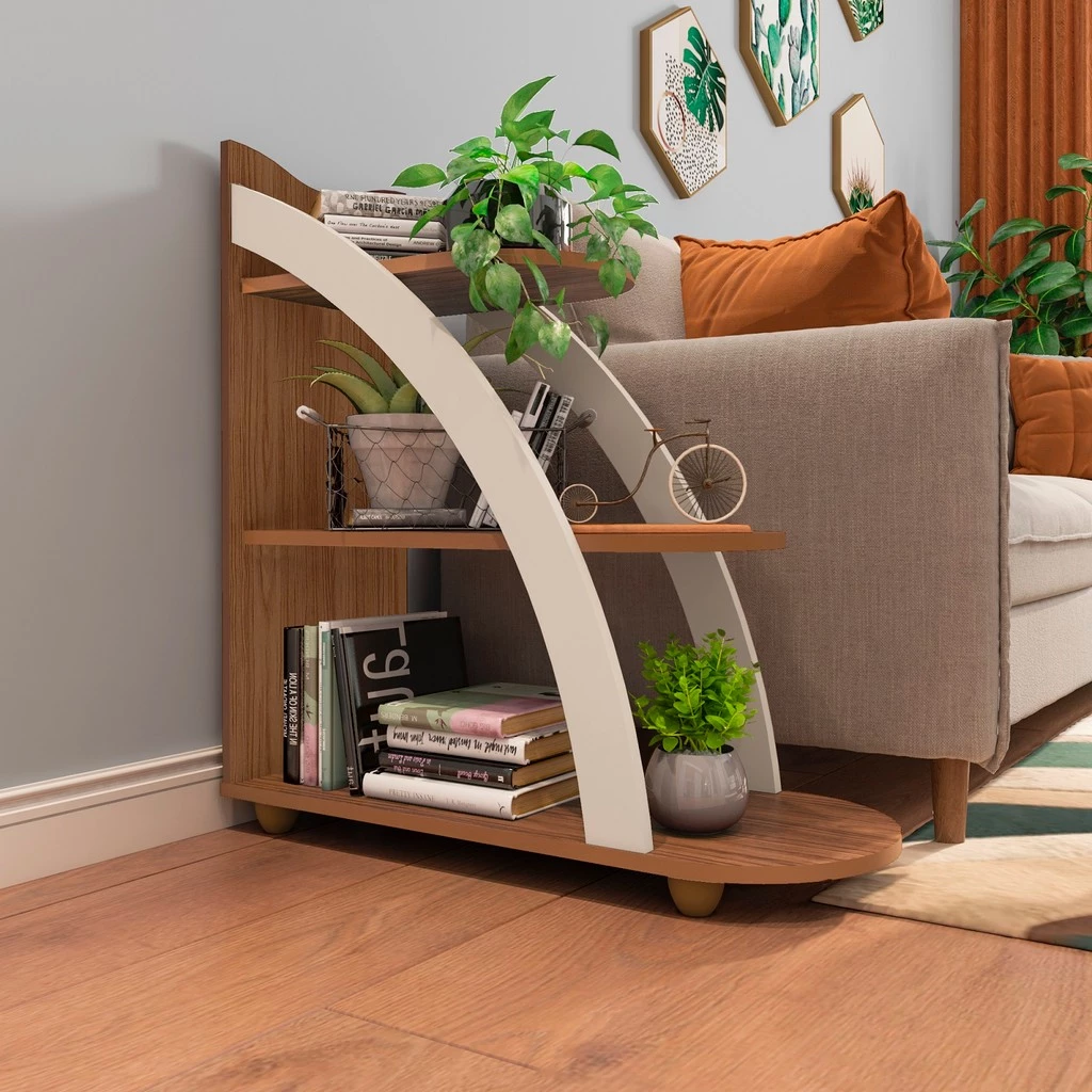 Mesa Lateral Apoio Andes Artely Cedro/Off White