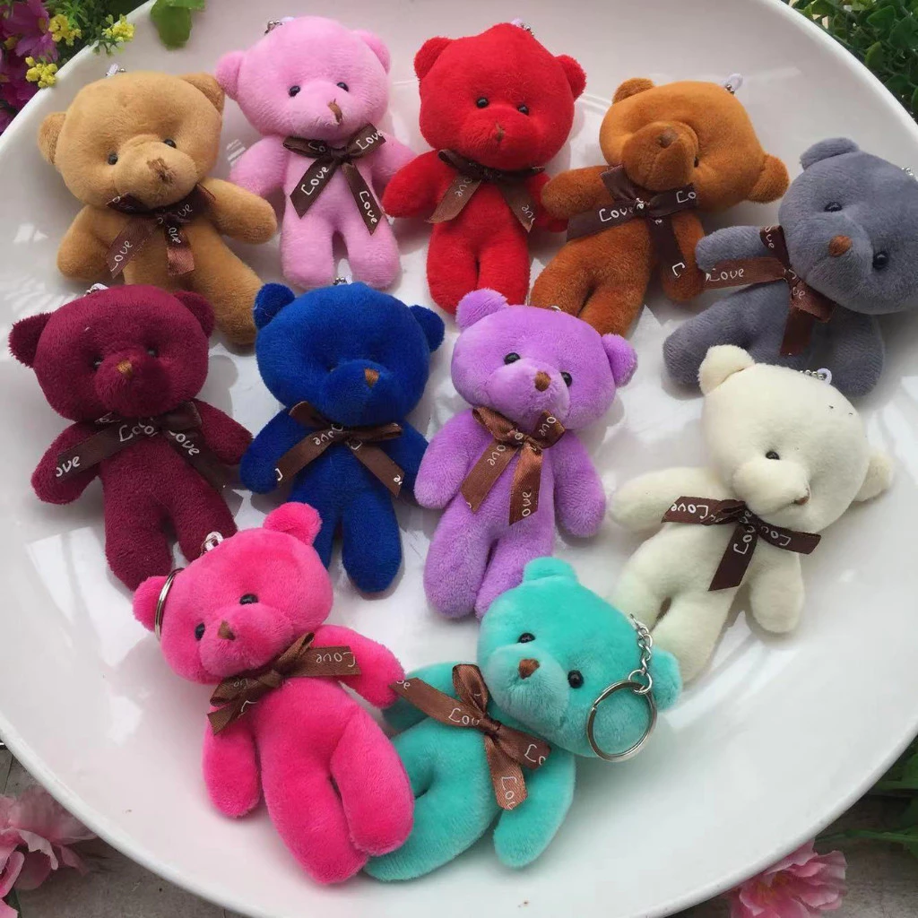 Kit 12 uns Chaveiro Com Pingente De Urso Ttedy De Pelúcia 12cm