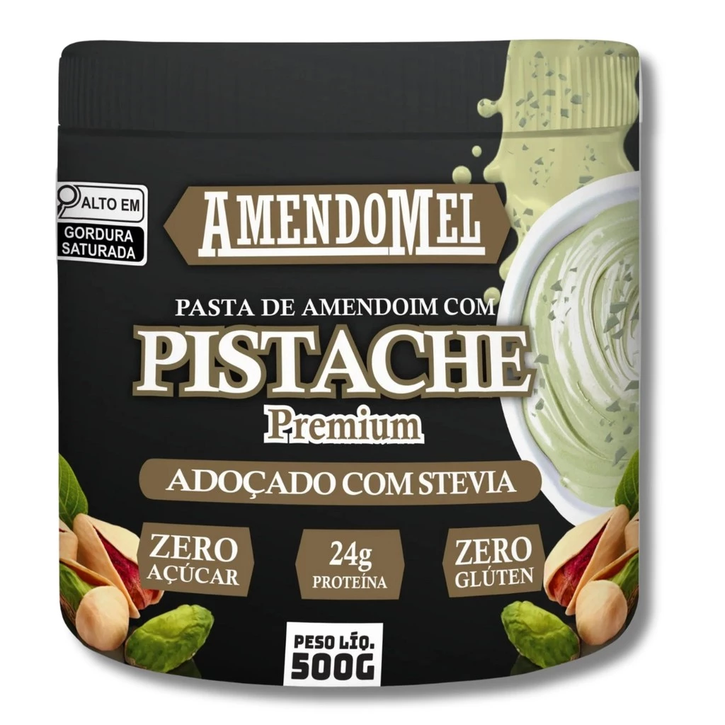 Pasta de Amendoim 1Kg Amendomel Pistache Premium Thiani