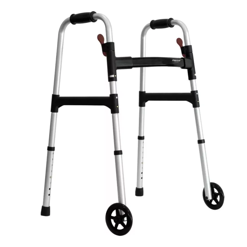 Andador para Idoso com Rodas Adulto Ortopédico Geriátrico Desmontável Dobrável - Mercur