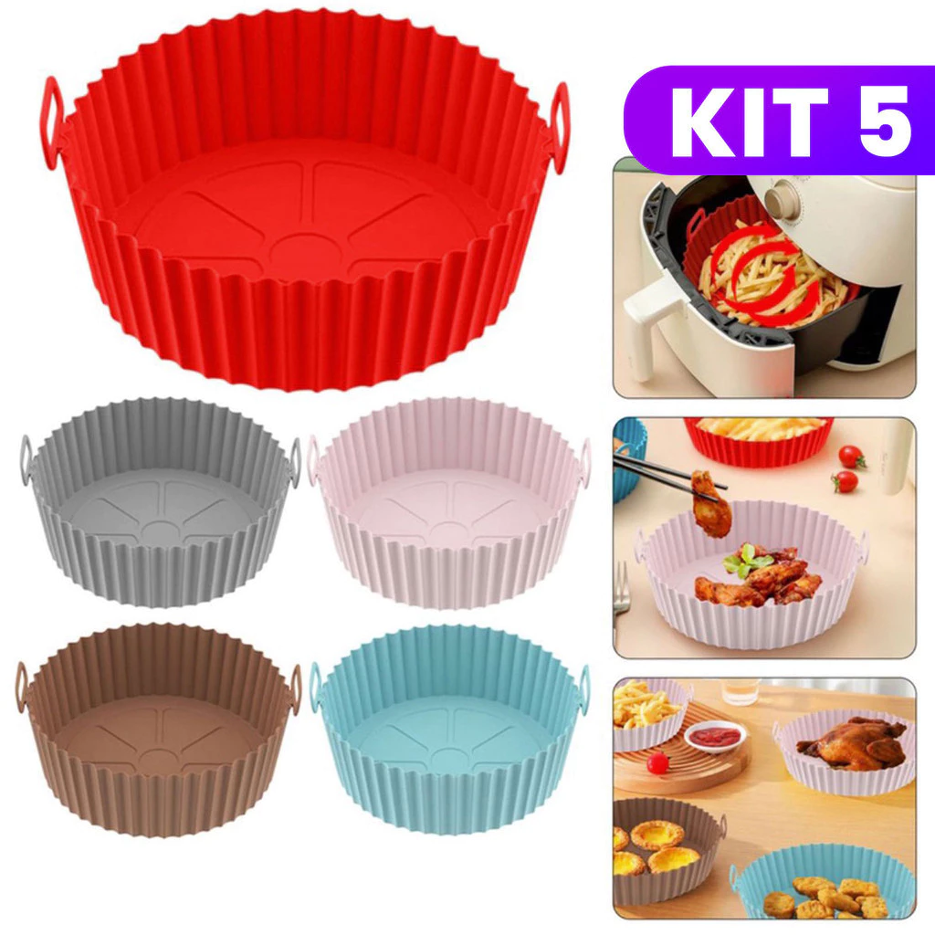 KIT 5 Forma De Silicone Para Air Fryer